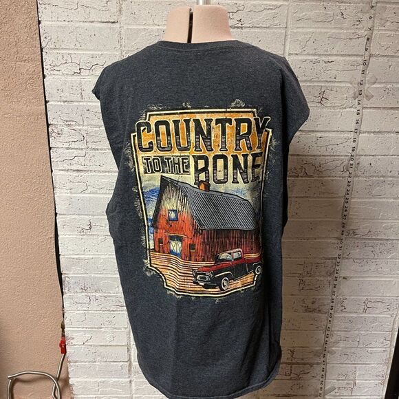 Country to the Bone Sleeveless tshirt  large - Picture 5 of 9